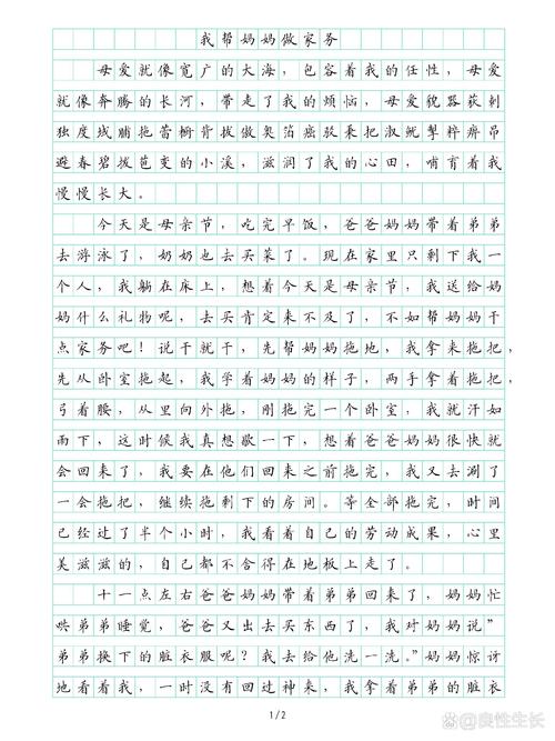 关于做家务的大学作作文500字左右初中