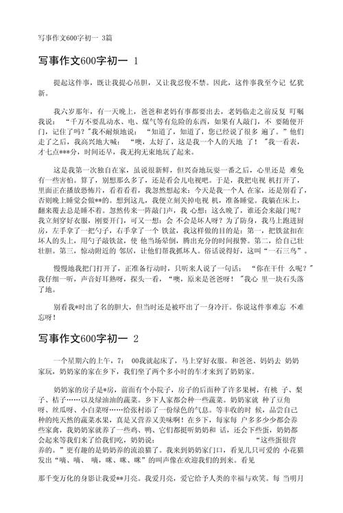 初一有关行动的作文作文600字