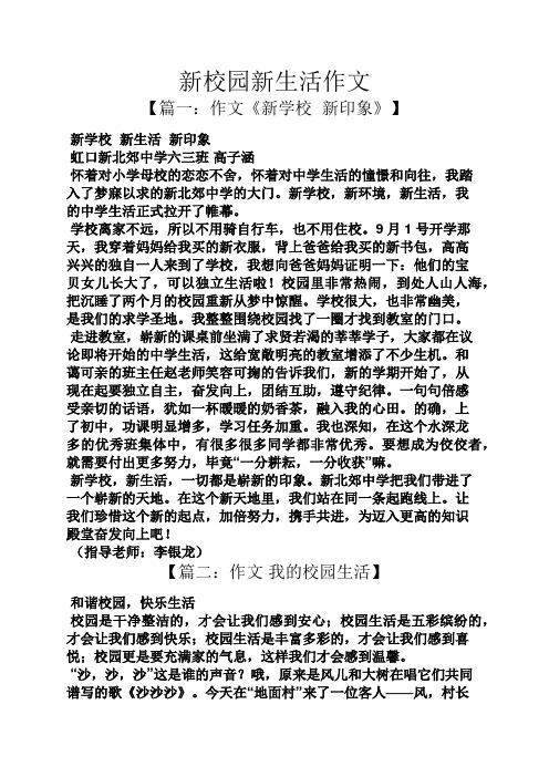 初中新生活作六年级作文800字初一