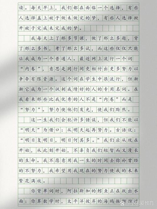 关于努力得六年级作文到回报作文
