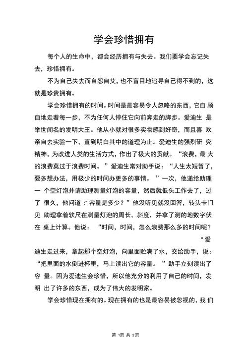 初中关于拥有的作文作文500字