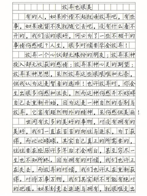 七年优秀作文关于放弃作文500字左右