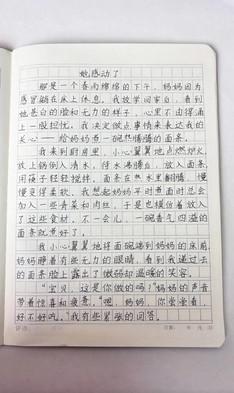 他感动了作文500字左右五年看图作文（合集8篇）