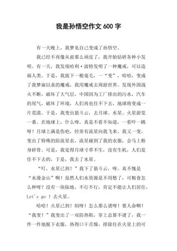 假如我是孙悟空600字优秀作大学作