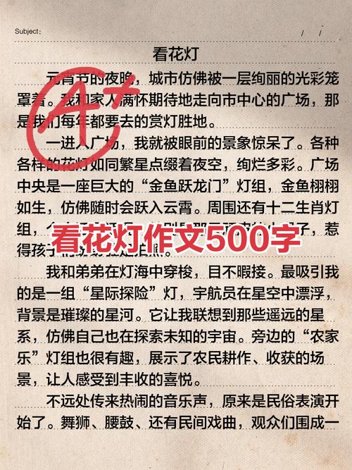 元宵节看花灯作文500字小学五年优秀作文优秀作文