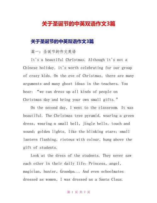 关于圣诞节的作文素材作文800字高中一年级