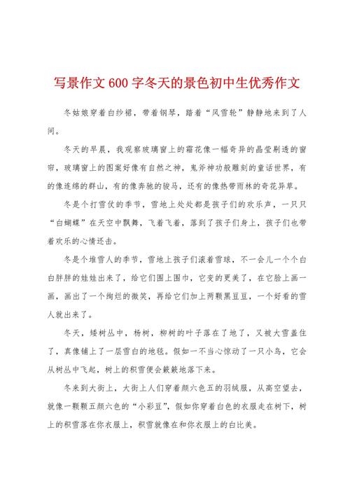 冬天和我有个约会作大学作600字初中优秀