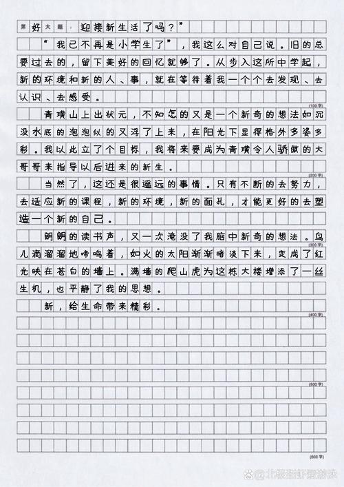 初一新学期作作文