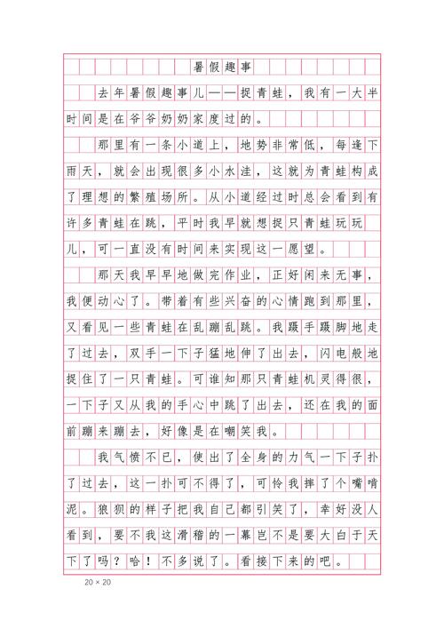 初一暑假趣事作大学作600字