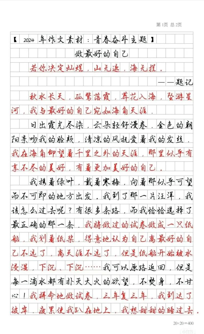 做最棒的高中作自己作文