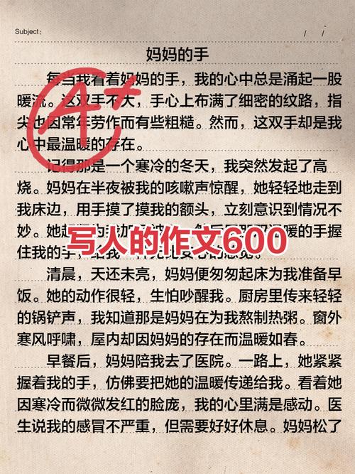 写人的作文素材作文600字左右初中