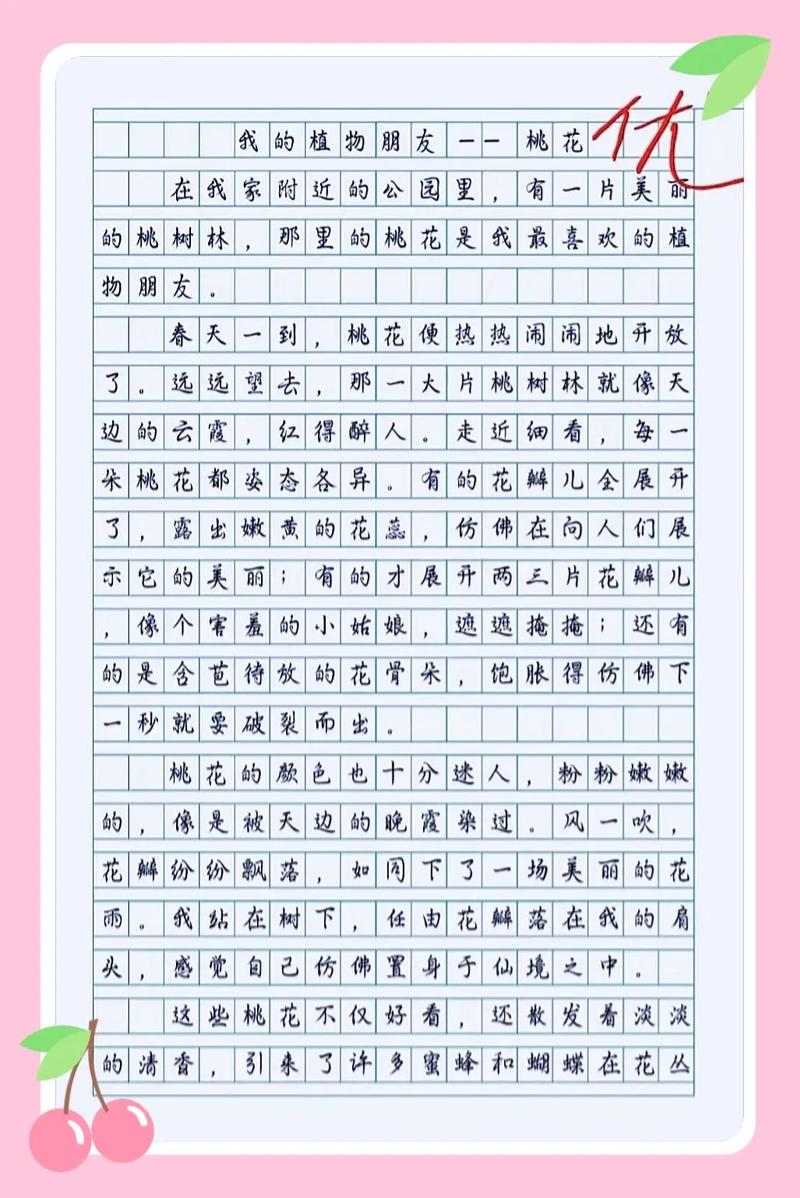 写植物作文300字桃花小学三年初中作(合集6篇)