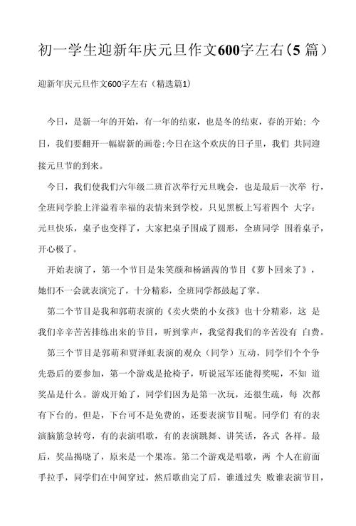 初一过新年作作文网