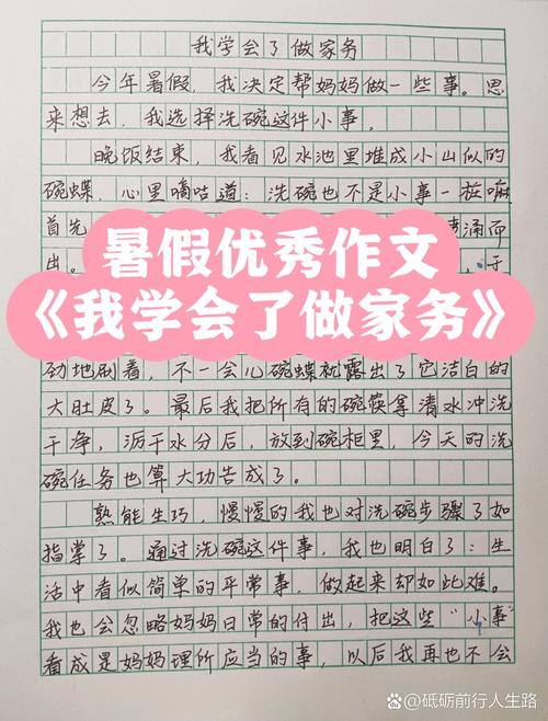 初中做家务日记作六年级作文精选(6篇)