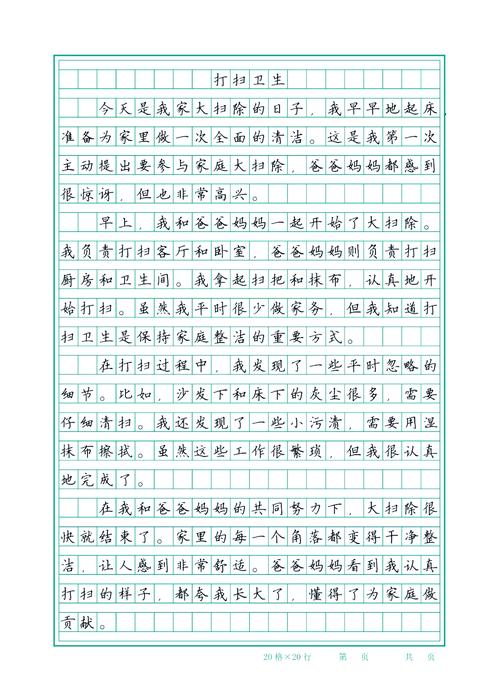 2022大扫除作文500字五年小学作精选