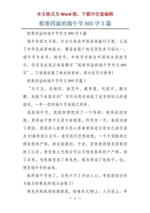 关于端午节的中考作文作文800字（优秀6篇）