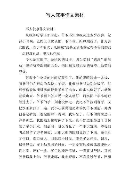 写人写事的作文素材作文优秀500字
