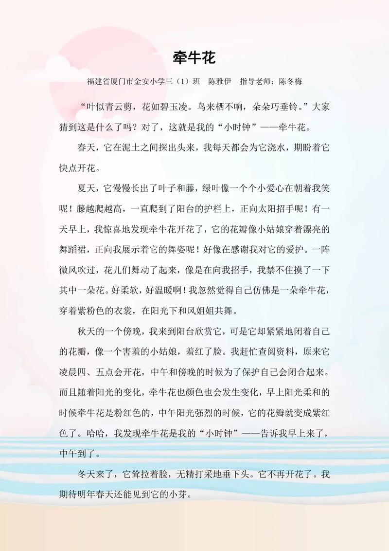 写牵牛花的作文网作文800字