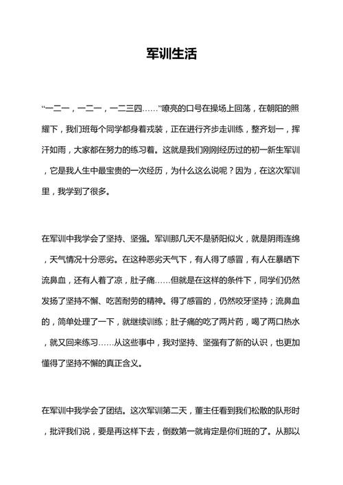 军训高中作中考作文600字