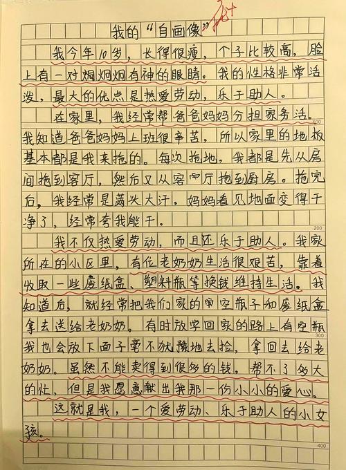 初三自画像作中考作文700字