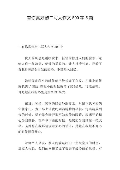初二写人的六年级作文作文500字