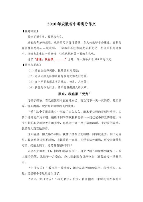 2018年安徽高考作高考作文试题