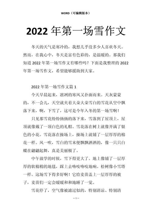 2022年的优秀作文第一场雪作文小学三年级(经典)
