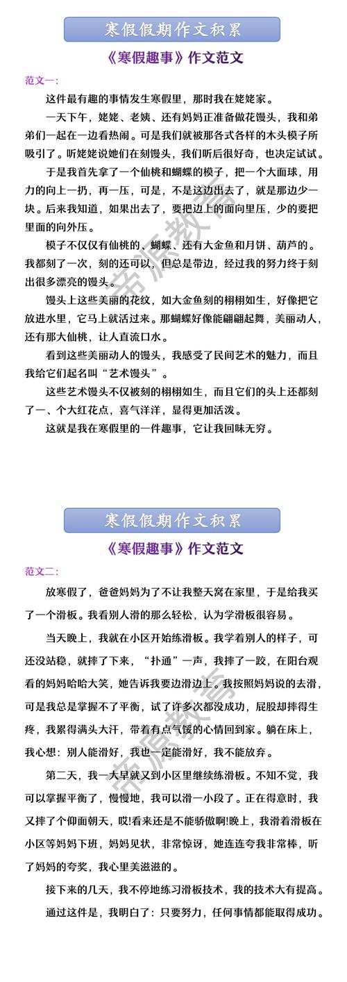 2022有趣的初中作寒假作文400字小学