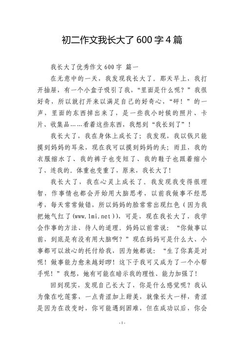 他长大了初中作大学作