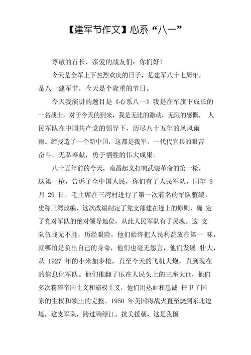 八一作文建军节慰问活动