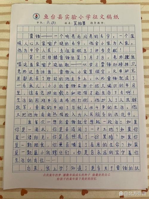 八年级学习雷锋的作文素材作文700字左右