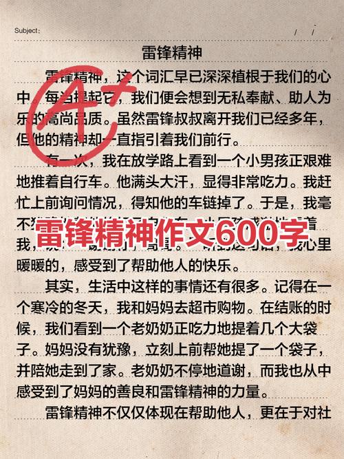 八年级学习雷锋的作文素材作文700字左右