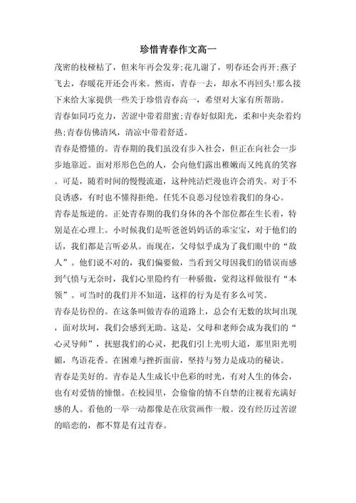 关于珍惜的高中作话题作文