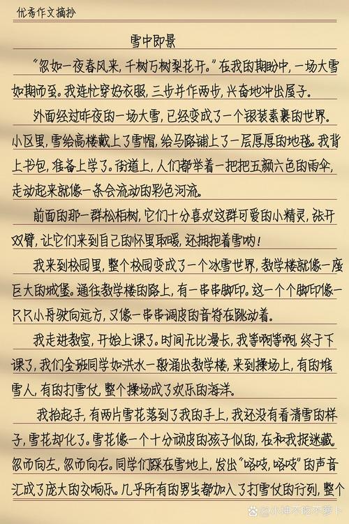 内蒙古强降雪作小学作600字(精选4篇)