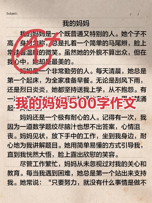 写人作文我的作文素材妈妈500字小学五年级(集锦)