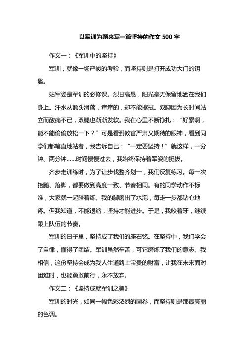 军训作优秀作文500字高中生