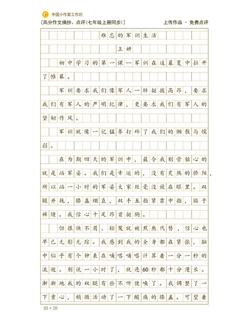军训作作文素材600字高中