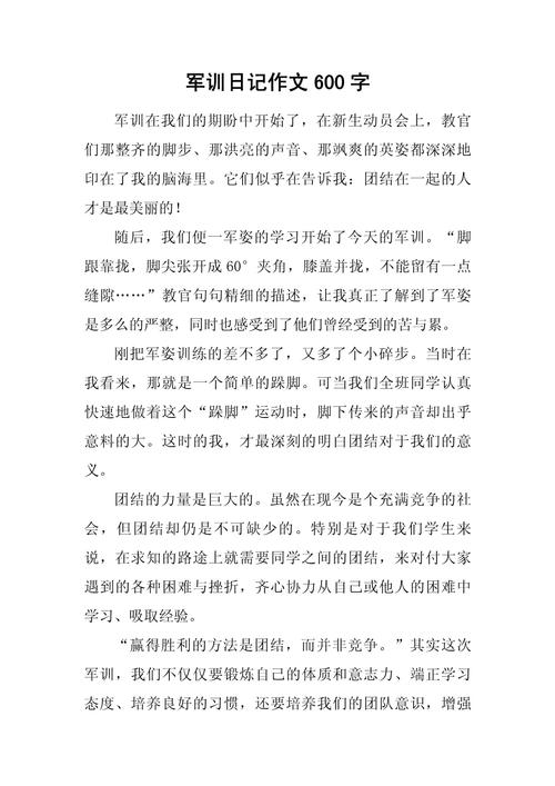 军训作作文素材600字高中