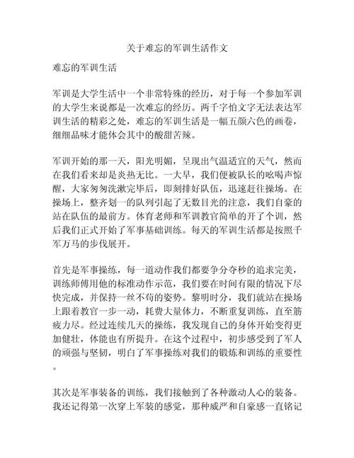 军训时光作高考作文500字初一