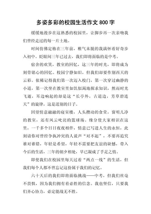 初中新生活作六年级作文800字叙事