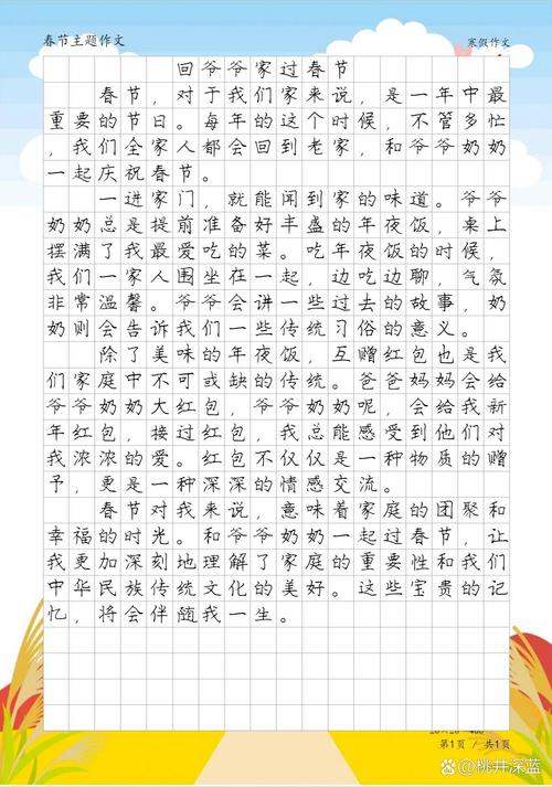 回老家过年初中作作文网