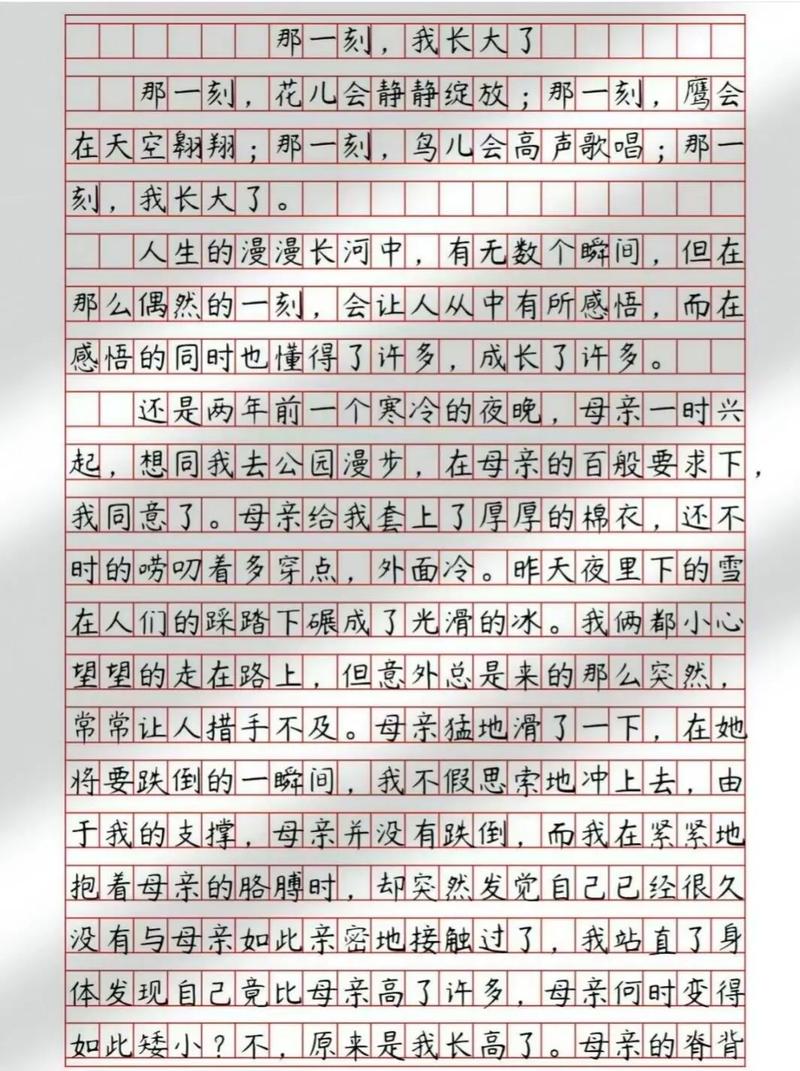 成长作看图作文600字记叙文初中2022