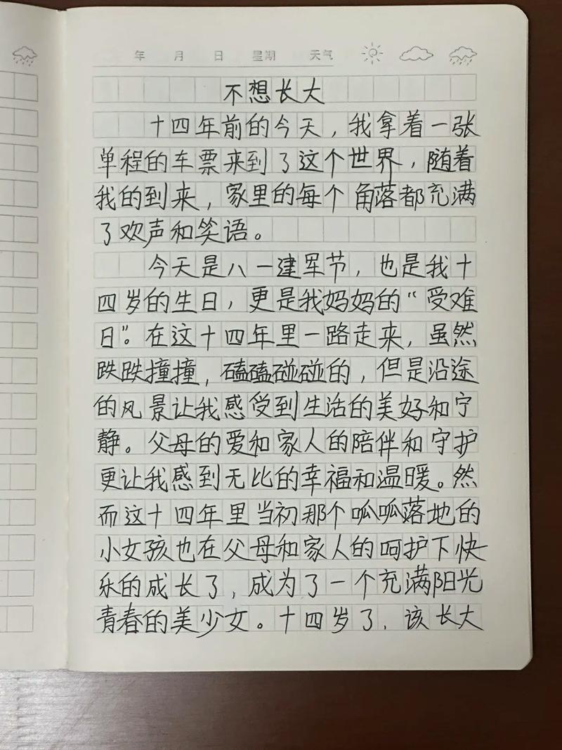 我不想长大初二作中考作文