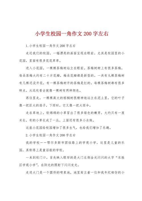 我的作文校园生活作文200字小学一年级