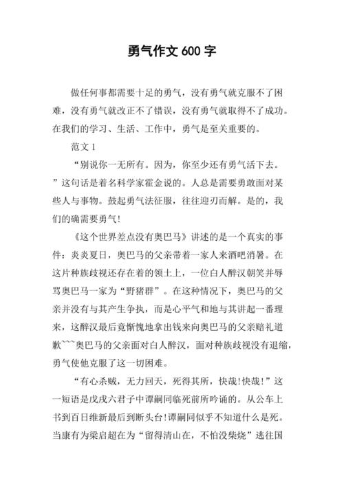 有关勇气的高中作初一作文（精选4篇）