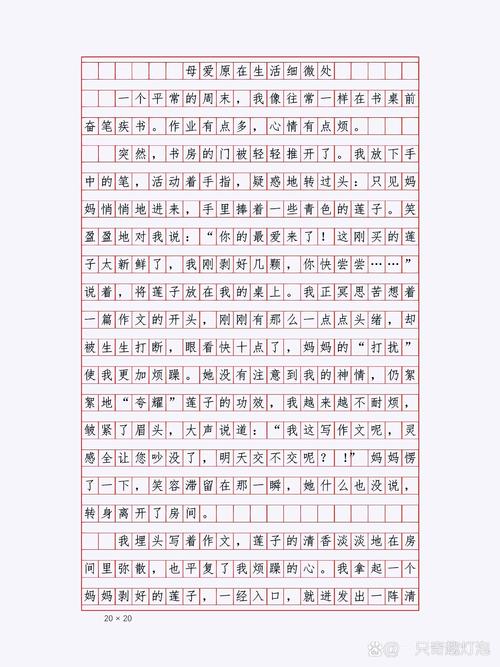 母爱作文800字满分作文高中二年初中作实用