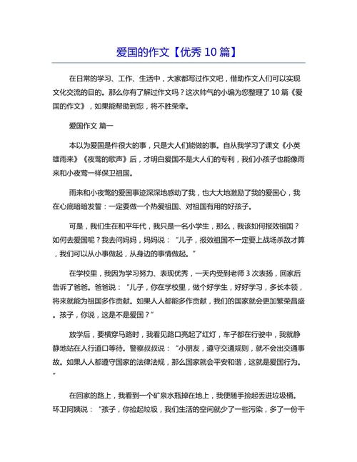 爱国小学作中考作文