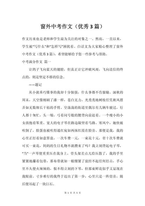 窗外作高中作600字初一