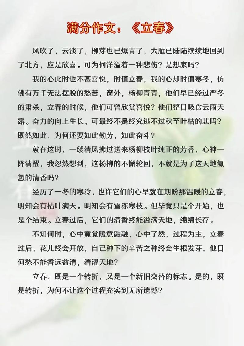 立春景色作六年级作文400字小学通用