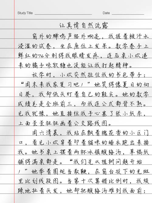 让真情自然流露作高考作文400字